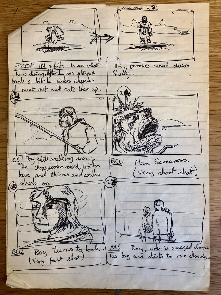 A Fishermans Tale storyboard, Nick Park (1976)