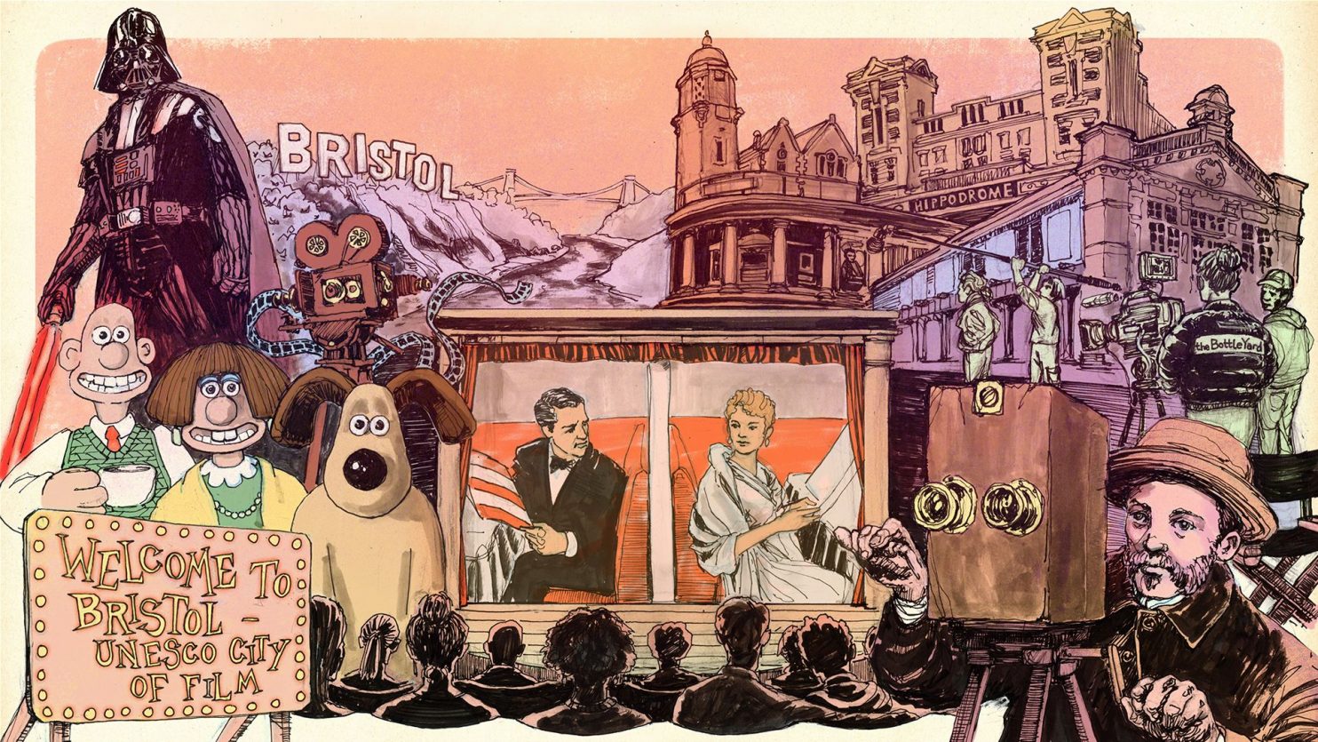 Bristol Film 2021 illustration by Willem Hampson